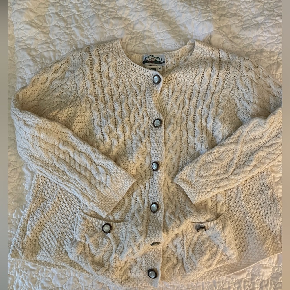 Women's Cream Cable Knit Sweater